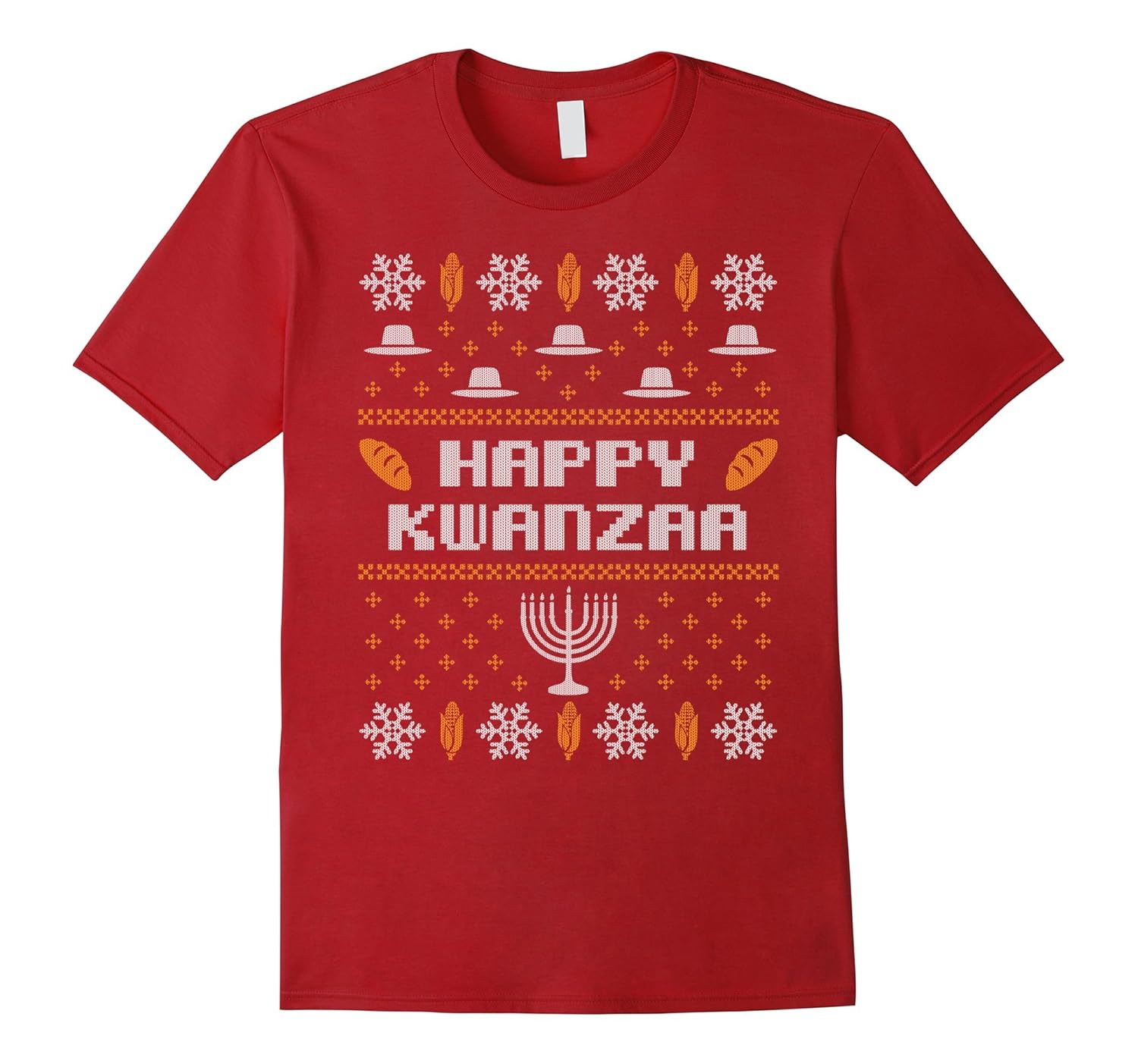Funny Confused Holiday Happy Kwanzaa Ugly Sweater T-shirt-ANZ