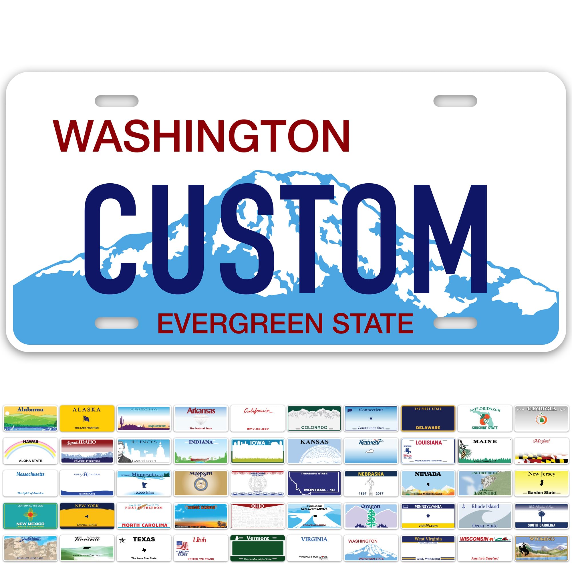 Custom Washington License Plate, Personalized