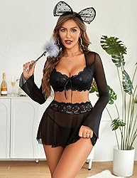 Avidlove Women's Sexy Contrast Lace Mesh Lingerie