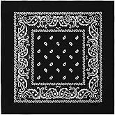 BOOMIBOO 12Pcs Bandanas For Men&Women,100% Premium Quality Cotton Handkerchidf 22''×22'' Paisely Pattern Hair Headband