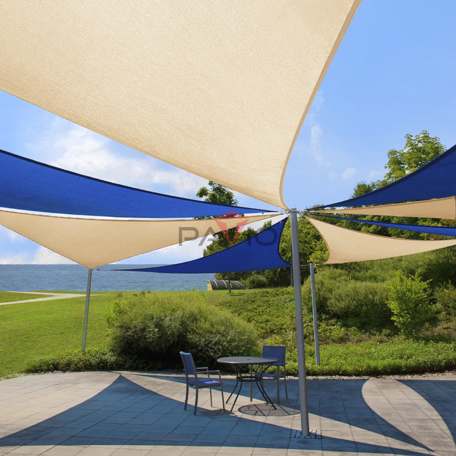 Amazoncom Patio Paradise 12x12x17 Beige Sun Shade Sail Right