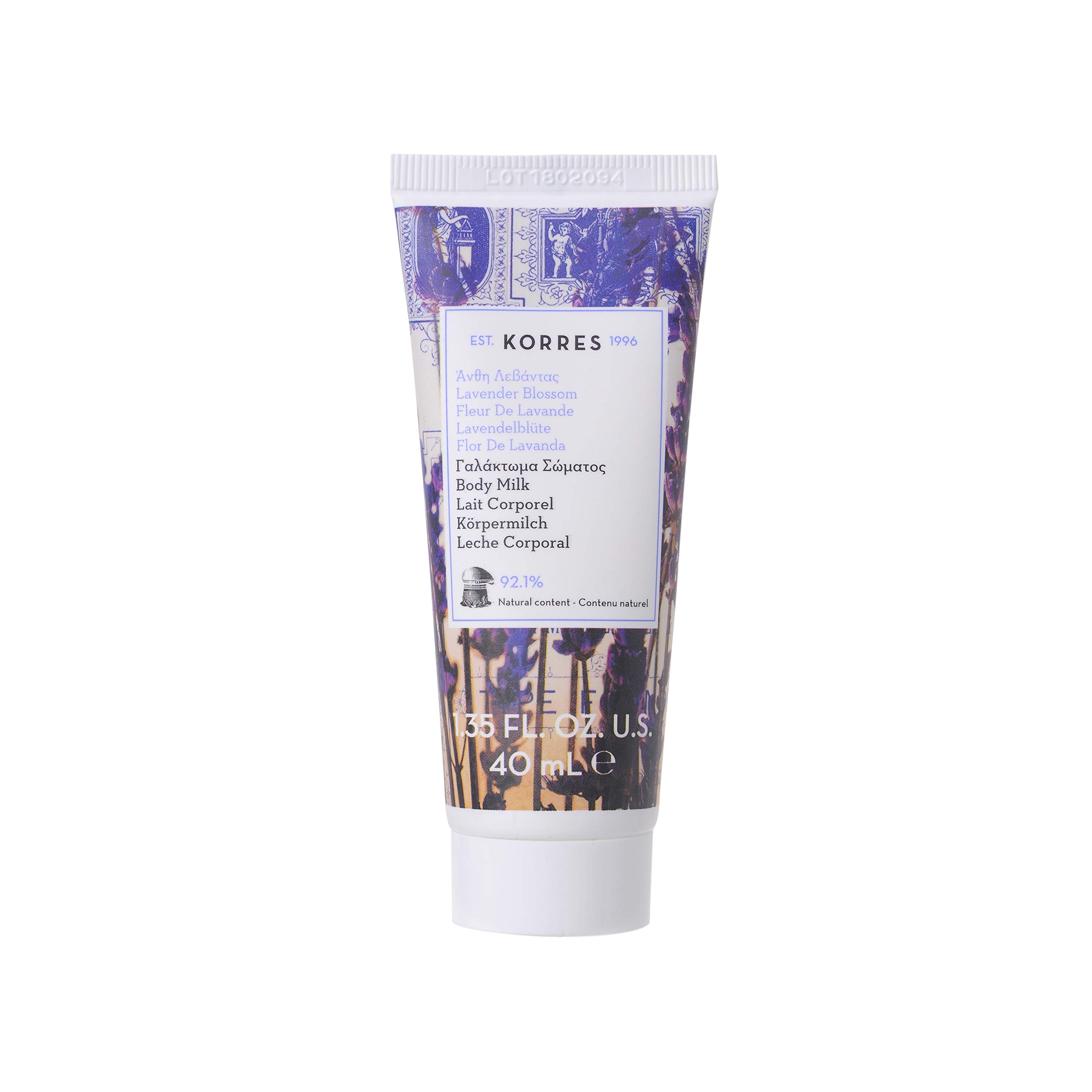 KORRES Natural Travel Size Lavender Blossom Body Milk 40ml, Vegan