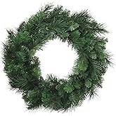 Deluxe Evergreen Pine Wreath | 24" Wide | 150 Lifelike Green Tips | Indoor/Outdoor Use | Holiday Xmas Accents | Front Door | Christmas Wreaths | Home & Office Decor