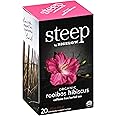 steep by Bigelow Organic Rooibos Hibiscus Herbal Tea, Caffeine Free, 20 Count (Pack of 6), 120 Total Tea Bags