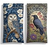 CONQUACKULATIONS 2 Pack Eyeglasses Case & Sunglasses Case-PU Soft Squeeze Top Glasses Pouch for Men Women, Owl & Crow Portable Anti-Scratch Eyewear Bag, Reading Glasses Bag(Owl, Blue)