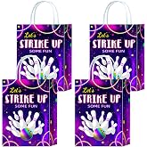 Tyndallrays 16 Pieces Red Bowling Goodie Bags for Birthday Party Supplies, Gift Snacks Treat Candy Favors With Handles for Kids Adults Theme Party Decorations