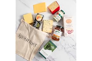 igourmet The Best of Britain Food Assortment - Authentic Selection of Blue Stilton, Cheshire, Red Dragon Cheddar, Traditional Clotted Cream, English Biscuits, and More - Perfect UK Food Gift Set