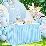14ft Baby Blue Table Skirt for Birthday Party