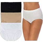ELLEN TRACY Company Women's Underwear Ultra Soft Scalloped Edge Seamless Hi Cut Brief Panties 3-Pack Multipack