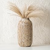 SEUYUCL Ceramic Rustic Vase, 9.7 Inch Farmhouse Terracotta Vases for Home Decor, Large Pottery Vase Tall Decorative Flower Vases for Living Room Entryway Table Centerpieces Shelf Decorations