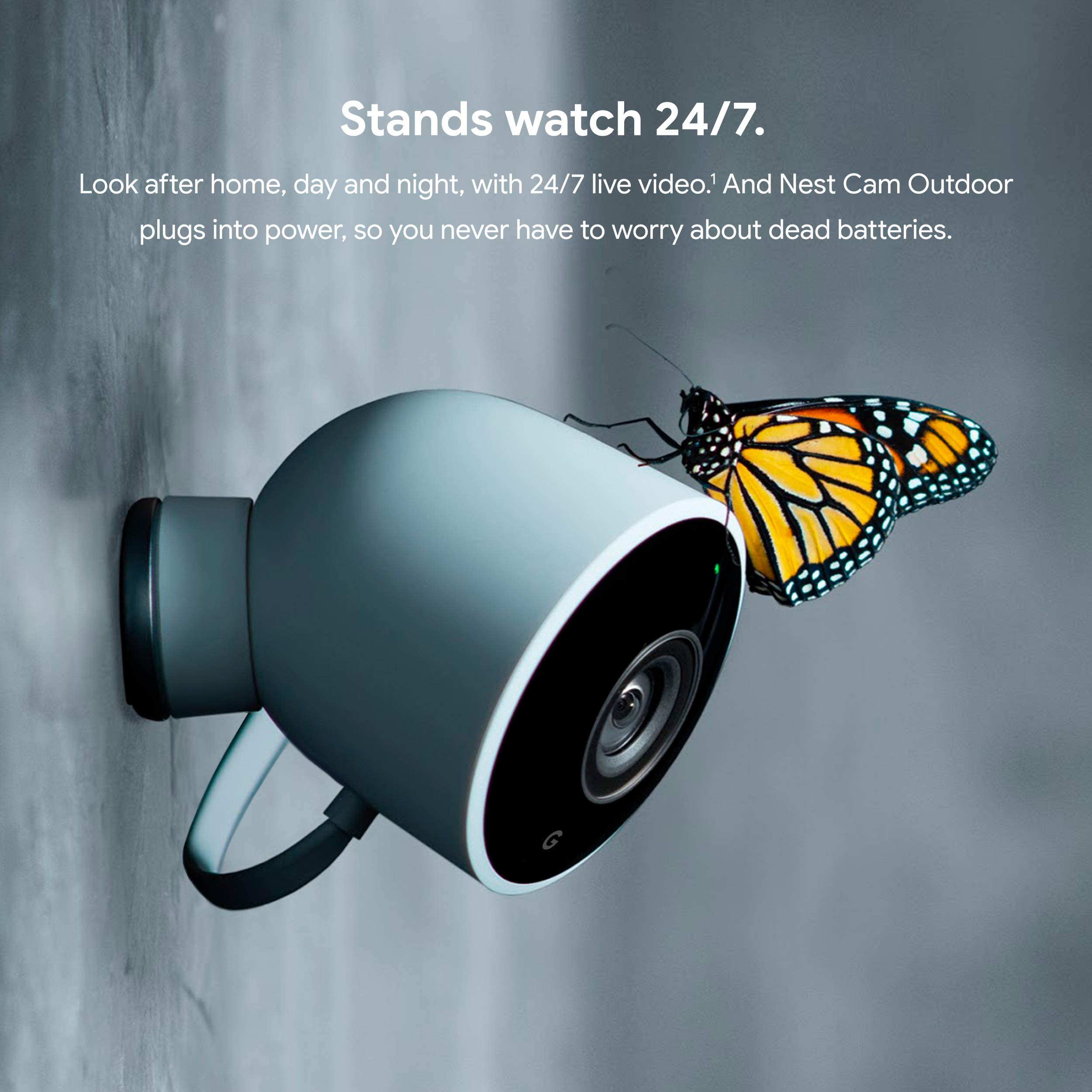 Google Nest Cam Outdoor - 1st Generation - Weatherproof Camera - Surveillance Camera with Night Vision - Control with Your Phone