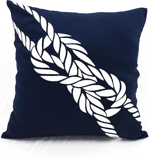 Amazon Com Kainkain Throw Pillow Cover Navy Blue Nautical Rope