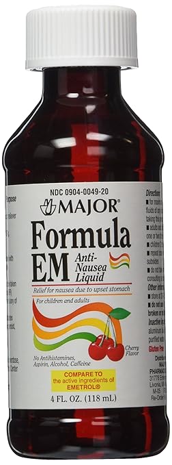 2 Pack of Formula EM 4oz Liquid For Nausea & Upset Stomach Cherry Flavored *Compare to Emetrol and Save*