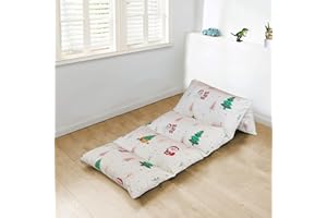 BOSTON LINEN COMPANY Boston Linen Co. Kids Floor Pillow Case Bed Cover Santa's Workshop Lounger Cover for Kids & Pillow Lounger for Reading, Rest time and Games - Queen