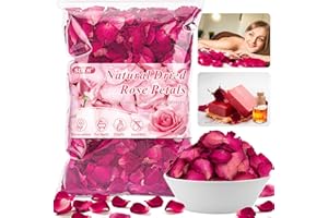 Sukh 3oz Dried Rose Petals - Dry Roses Petals Real Flower Dried Organic for Bath Spa Quartz Candle Soap Making Wedding Confetti Resin Jewelry DIY Crafts Accessories