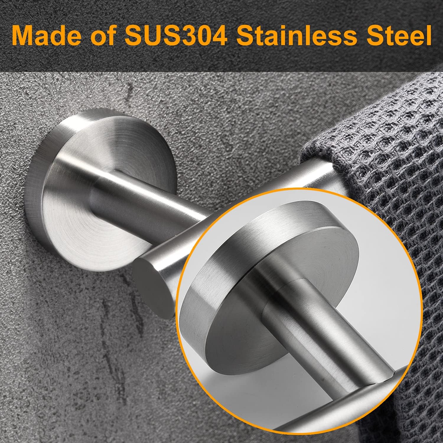 Nolimas Brushed Nickel Bath Towel Bar Single Bars Towel Rack Rod Classic Wall Mounted SUS304 Stainless Steel Bathroom Towel Holder Toilet Kitchen Towel Shelf Single Layer,16 inches: Kitchen & Dining