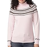 Novelle Fashion Womens Turtleneck Sweater | Cozy Pullover Fair Isle Sweater Women | Soft Lightweight Turtleneck Sweater Women