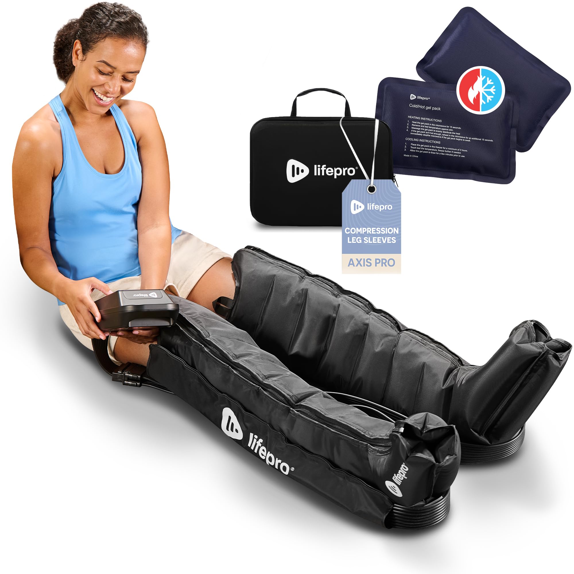 Photo 1 of **NON-REFUNDABLE** (LEGS ONLY) (MISSING CHARGER) LifePro Air Sequential Leg Compression Massager Boots - FSA/HSA Approved Device for Legs, Calf, Thigh, and Foot - Air Compression Massager for Circulation and Pain Relief