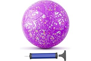 AceVernine Soccer Balls Size 3, Sparkle Soccer Ball for Girls Kids 3-8 4-6 6-8 Glitter Outdoors Sports Recreation Playing Bal