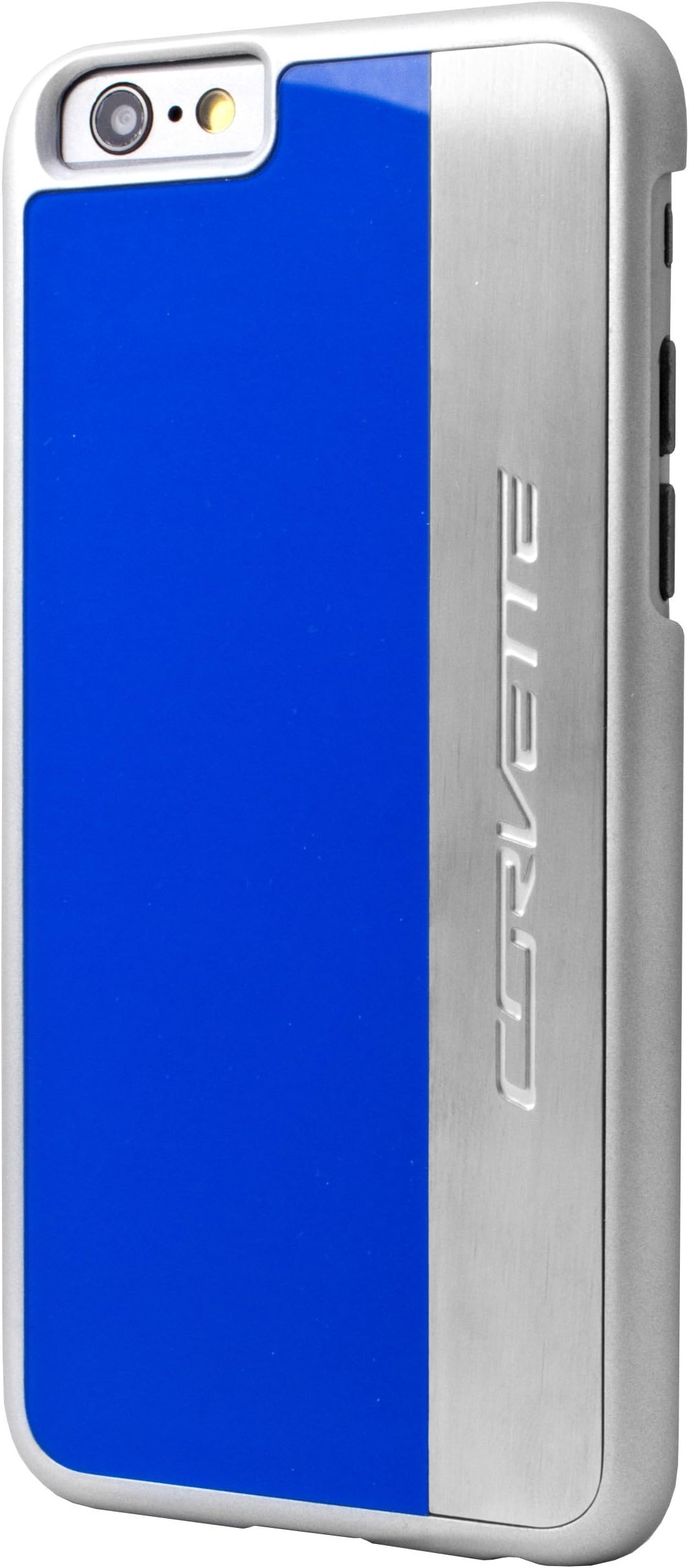 Corvette Brushed Aluminium Hard Cover Case for Apple iPhone 6/6S - Light Blue/Silver