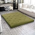 ZonLi Japanese Floor Futon Mattress Twin Size 39"x 80",100% Cotton 4'' Thicken Tatami Mattress,Foldable Sleeping Pad,Portable Dormitory Tatami Mat,Roll Up Floor Lounger Bed for Adult (Winter Moss)
