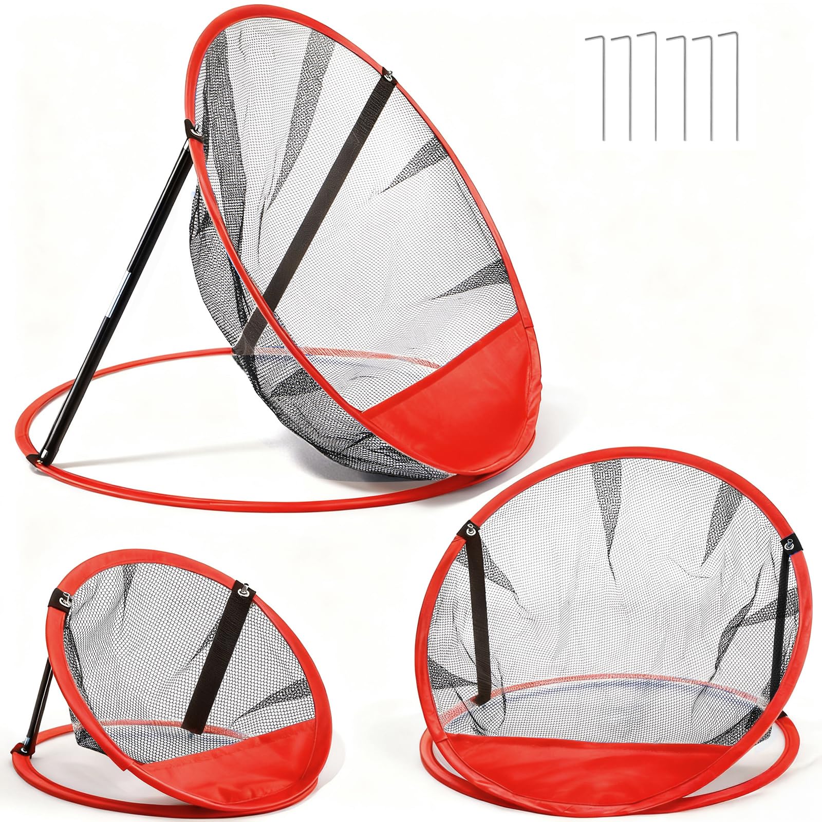 Jucoan 3 Pack Golf Chipping Net, 3 Sizes Pop Up Golf Target Practice Net for Indoor and Outdoor Use, Great Gifts for Men, Husband, Golfers