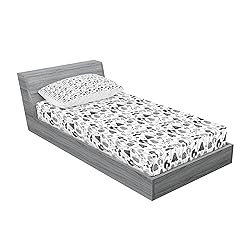 Ambesonne Mushroom Fitted Sheet & Pillow Sham