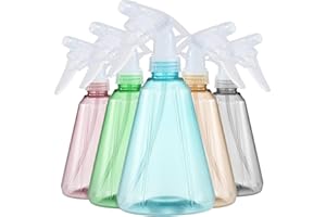 BALABALA Spray Bottles Pack of 5 Water Squirt Bottle 17 oz Adjustable Empty Plastic Storage Container for Cleaning Solutions, Gardening, Pets, Plants, Hair Misting, Leak Proof, BPA Free, 5 Colors
