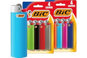 BIC Classic Maxi Pocket Lighter, Safe and Reliable, Assorted Colors, 8-Pack of Lighters (Colors and Packaging May Vary