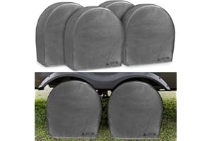 Leader Accessories Tire Covers (4 Pack) - Heavy Duty Waterproof Wheel Protectors for Truck, SUV, Jeep, Camper,Trailer, RV - Universal Fits 26.75-29 Inches Diameter, Gray