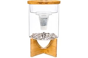 Santevia Glass Water Filtration System – Countertop Filter for Fluoride and Chlorine Removal, Adds Minerals, Balances pH, Hom