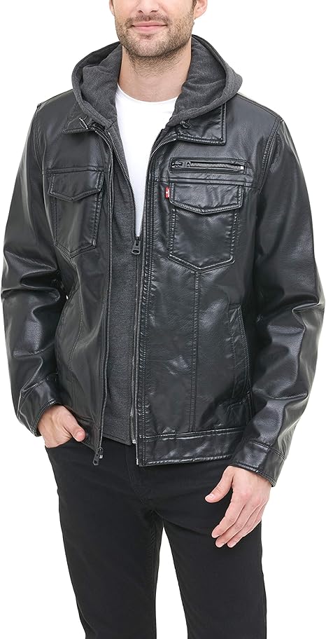 levi's faux leather trucker jacket