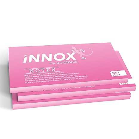 Elektrostatisch selbstklebende Haftnotiz klein| Für alle Oberflächen - Innovative Sticky Notes ohne Klebstoff von INNOX | Ide