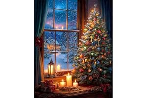 xackcme Christmas Tree Paint by Numbers for Adults, Christmas Paint by Number on Canvas Without Frame, DIY Xmas Oil Painting for Gift Home Wall Decor (16x20 inch)