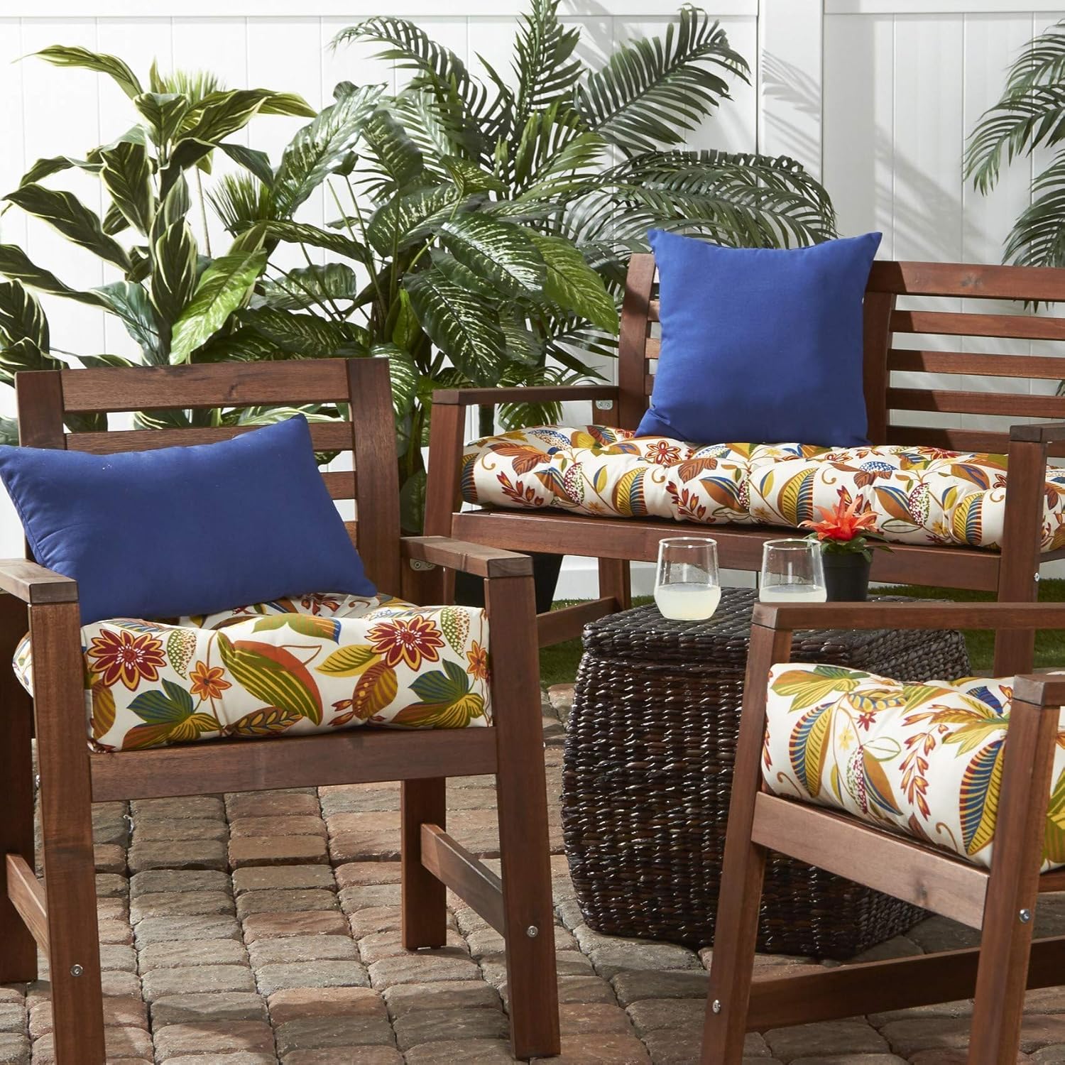 Greendale Home Fashions Az4803s2 Carnival Fiesta Stripe Outdoor 17 Inch Square Throw Pillow Set Of 2 Throw Pillows Decorative Pillows Inserts Covers