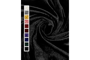 HOTGODEN Stretch Velvet Fabric by The Yard: Black 63" Wide 1 Yards 95% Polyester 5% Spandex Velvet Fabric for DIY Sewing, Upholstery, Apparel, Costume, Craft