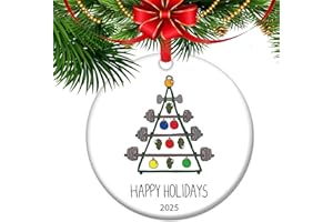 2025 Weightlifting Ceramic Ornament, Weightlifting Holiday Keepsake, Workout Gym Gift Ornaments 2025