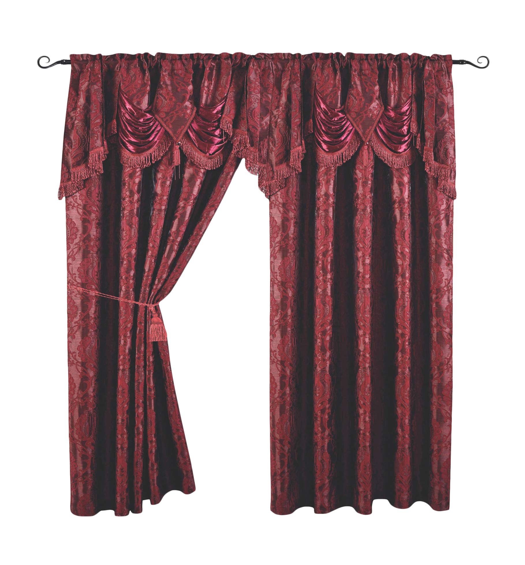 Venice Collections Luxury Jacquard Curtain Panel with Attached