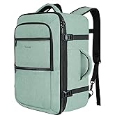 Vancropak Carry On Backpack, 45L Expandable Extra Large Travel Backpack, Flight Approved Water Resistant Luggage Suitcase Daypack, Lightweight College Business Weekender Bag for Men & Women, Cyan