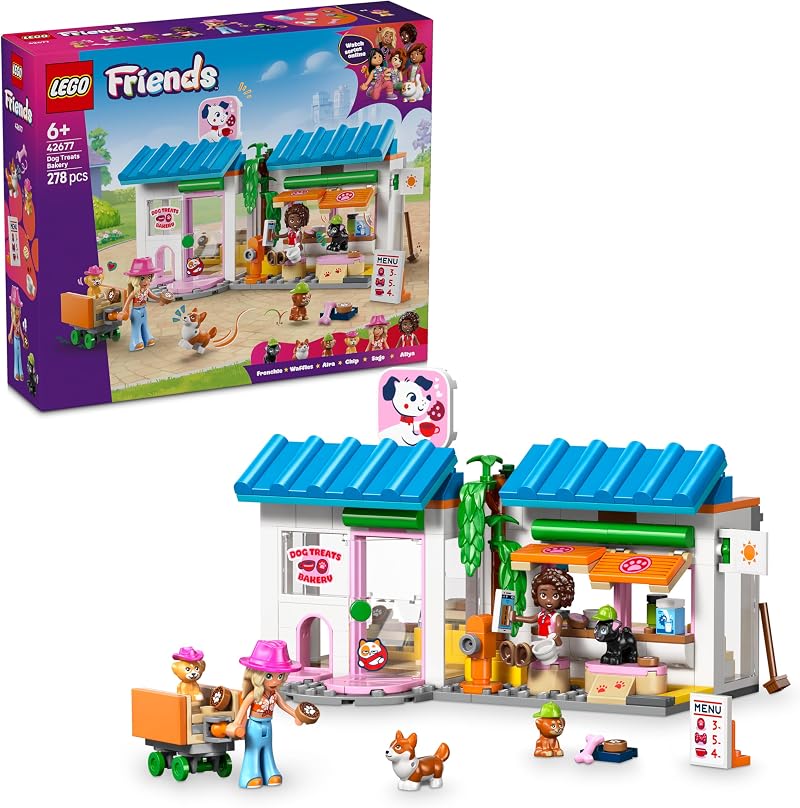 LEGO Friends Dog Treats Bakery 42677 Toy Shop 2 Mini Dolls 4 Animals
