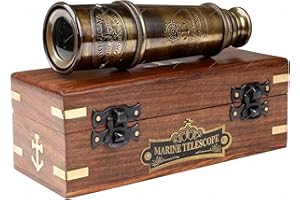 1920 DOLLOND London Brass Maritime Vintage Telescope, Nautical Spyglass Antique Mounted Solid Brass 15 Inch Pirate Telescope 