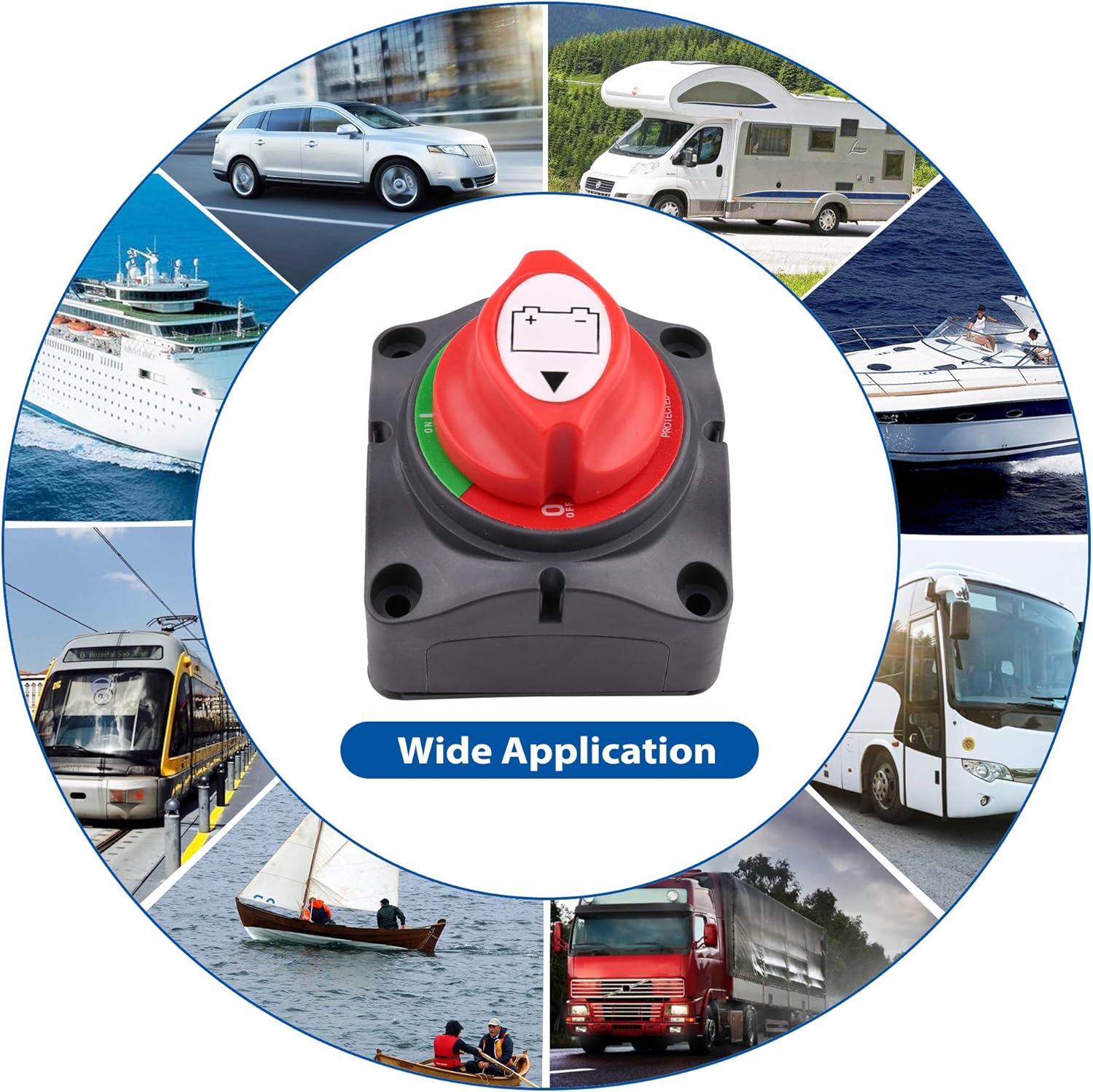 Battery Switch, 12V 24V 48V Battery Disconnect Master Cutoff Switch for Marine Boat RV ATV UTV Vehicles, Waterproof Heavy Duty Battery Isolator Switch (On/Off): Automotive
