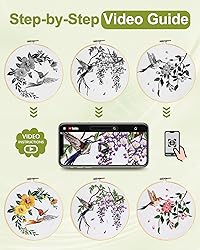 Santune 3 Sets Embroidery kit for Beginners Adults
