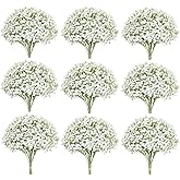 Huatsing Sufeasdf 150 Pcs Artificial Flowers,Babys Breath Artificial Flowers,Fake White Babys Breath Flowers Artificial Bulk,150 Pcs Real Touch Flowers for Wedding Party Home Garden Decoration (150)