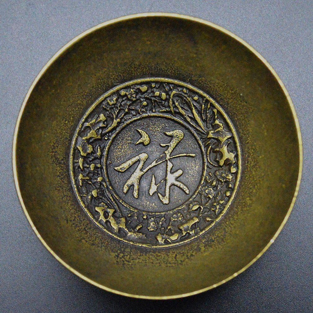 GYP Lucky Shouxiu Pure Copper Bowl Thick Carved Pure Copper Bowl Antique Old Bowl He Shou Collection of Handicrafts,B