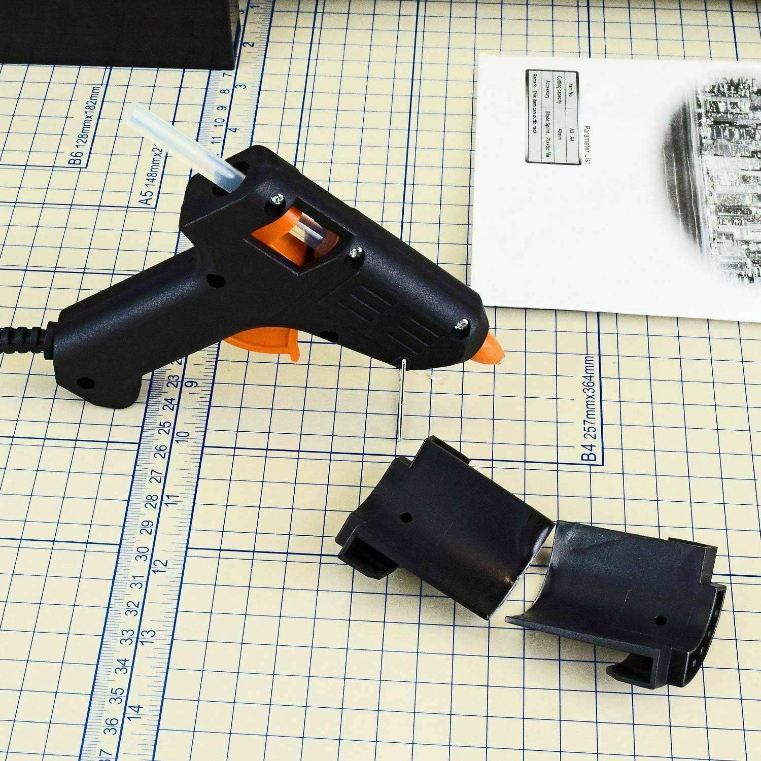Glue Gun Mini Hot Melt Trigger Electric Adhesive DIY Crafts 10 Free Glue Sticks 10Watt, Black - Image 5