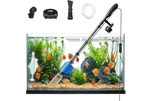 ZUERST Electric Aquarium Vacuum Gravel Cleaner,32W 6 in 1 Multifunction Automatic Fish Tank Gravel Cleaner Vacuum for Wash Sand & Water Changer