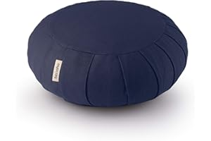 Basaho Meditation Cushion | CLASSIC Zafu Meditation Cushion with Removable Washable Cover | Certified Organic Cotton Meditation Cushions | Buckwheat Hulls Cushion Meditation Pillow