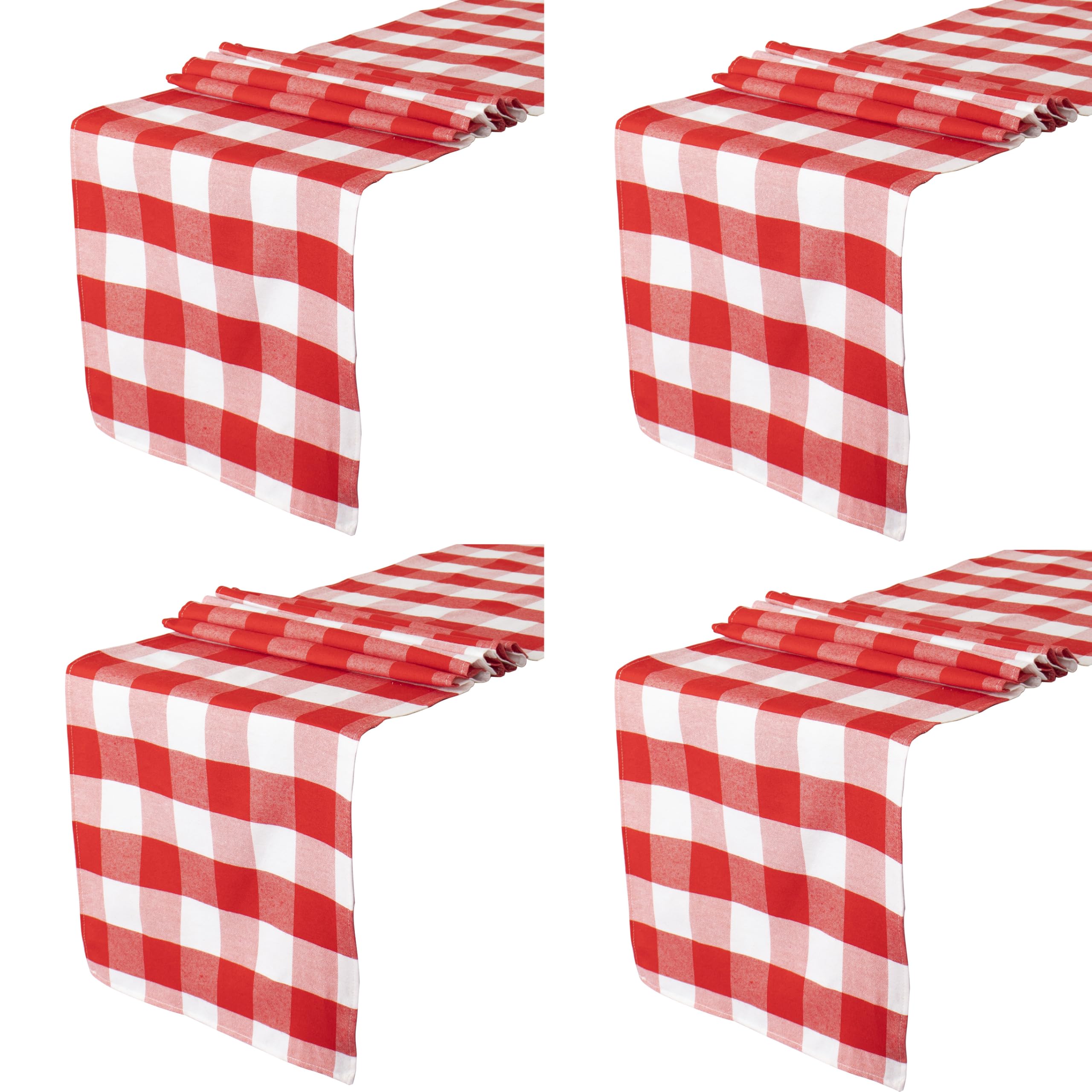 Photo 1 of **PARTIAL SET**
4 Packs Checkered Table Runners 108 Inches Long Red and White Table Runner Christmas Decorations Farmhouse Plaid Linen for Dinning Party Outdoor Tables (14”X108”)