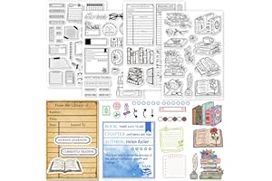 GLOBLELAND 4 Sheets Books Library Card Clear Stamp for Scrapbooking Calendar Silicone Stamps Books Read Transparent Stamp Set